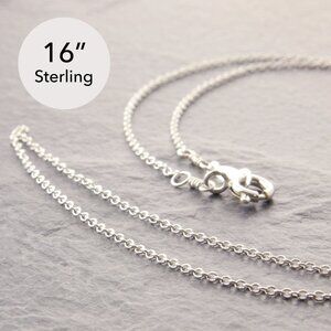 16" Sterling Dainty Chain Necklace (#6-3040-1sd-sp) by Megu's Attic